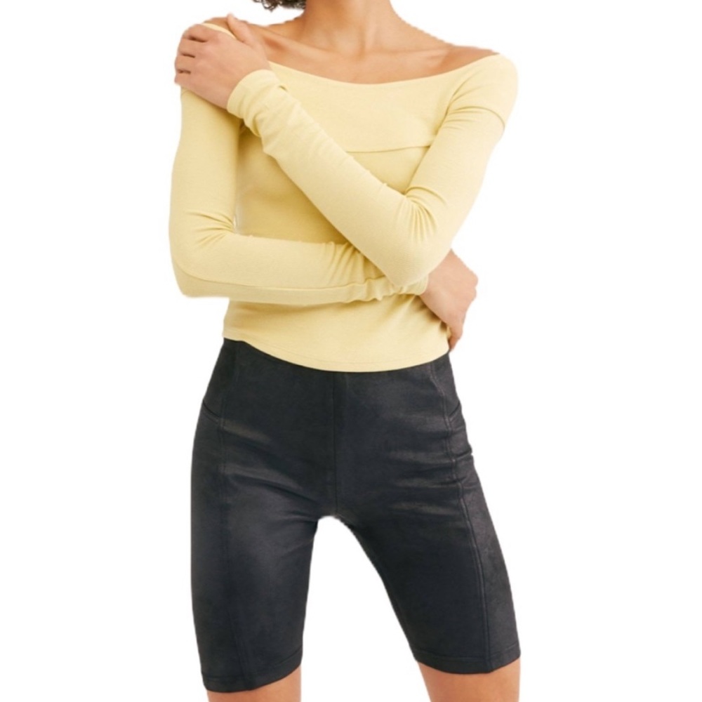 Free People Coated Bike Shorts